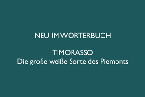 New in the dictionary: Timorasso - the large white variety of the piemont